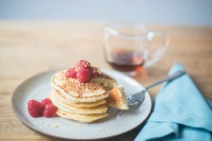 Breakfast pancakes with berries