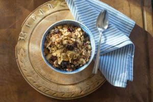 Healthy breakfast granola bowl