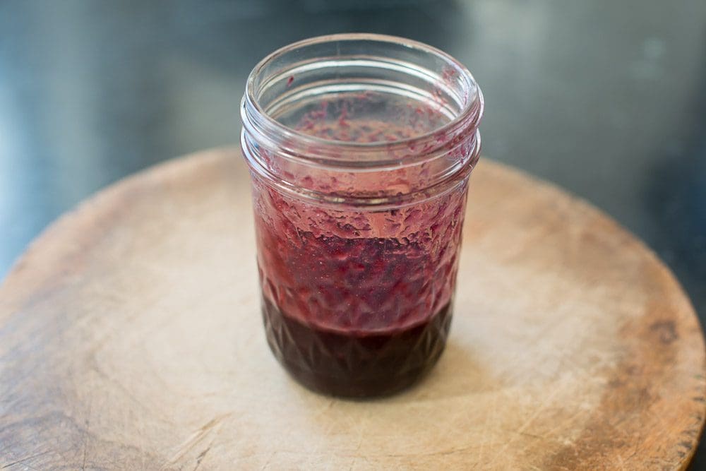 Jar of homemade berry jam