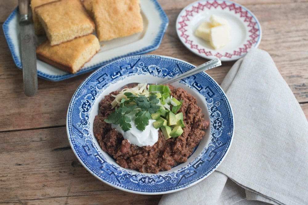 Mexican dish with avocado and cilantro