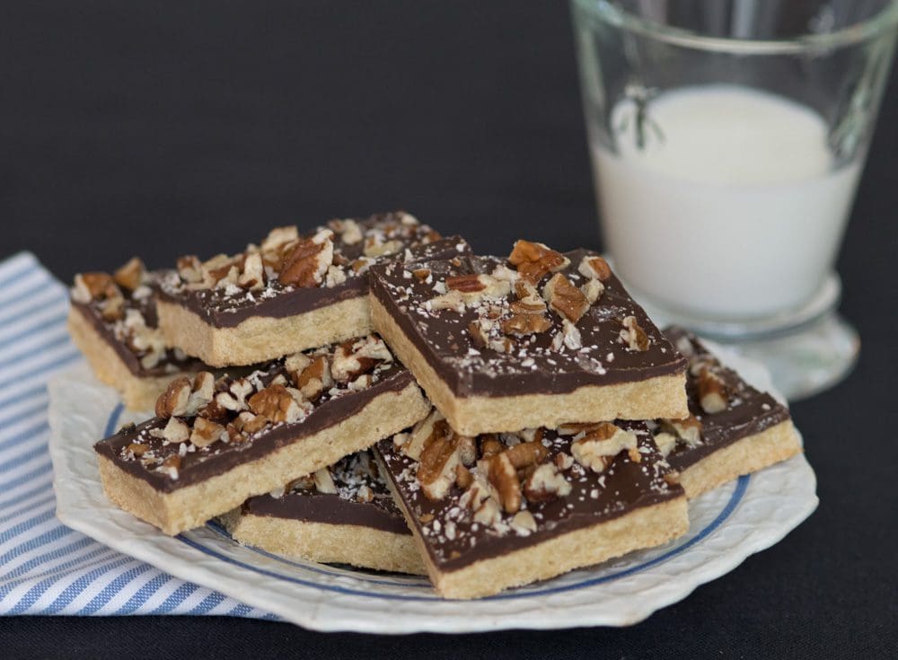 Sweet treats on plate with milk
