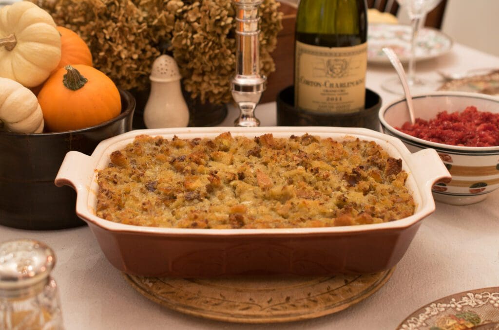 Festive table setting with stuffing